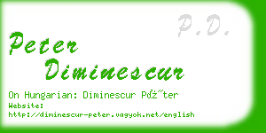 peter diminescur business card